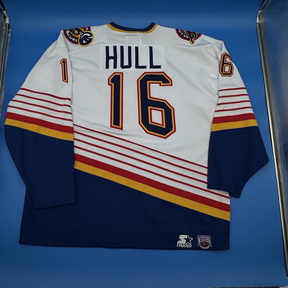 Vintage 90s St Louis Blues Brett Hull Starter Jersey XXL White Musical Staff NHL